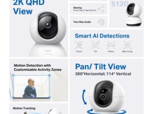 TP LINK Pan/Tilt AI Home Security Wi-Fi Camera - Image 1