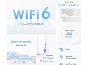 TP LINK AX7800 Tri-Band Mesh WiFi 6 System - Image 3