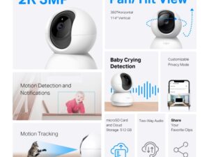 TP LINK 2K Resolution Pan/Tilt Home Security Wi-Fi Camera - Image 2