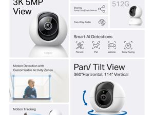 TP LINK C230 Pan/Tilt AI Home Security Wi-Fi Camera - Image 3